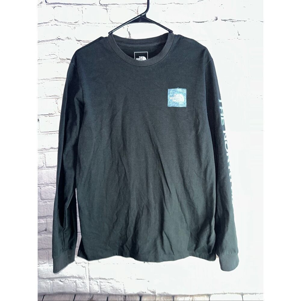The North Face Box NSE Long Sleeve Graphic Tee Men’s Medium Blue/White Mountain
